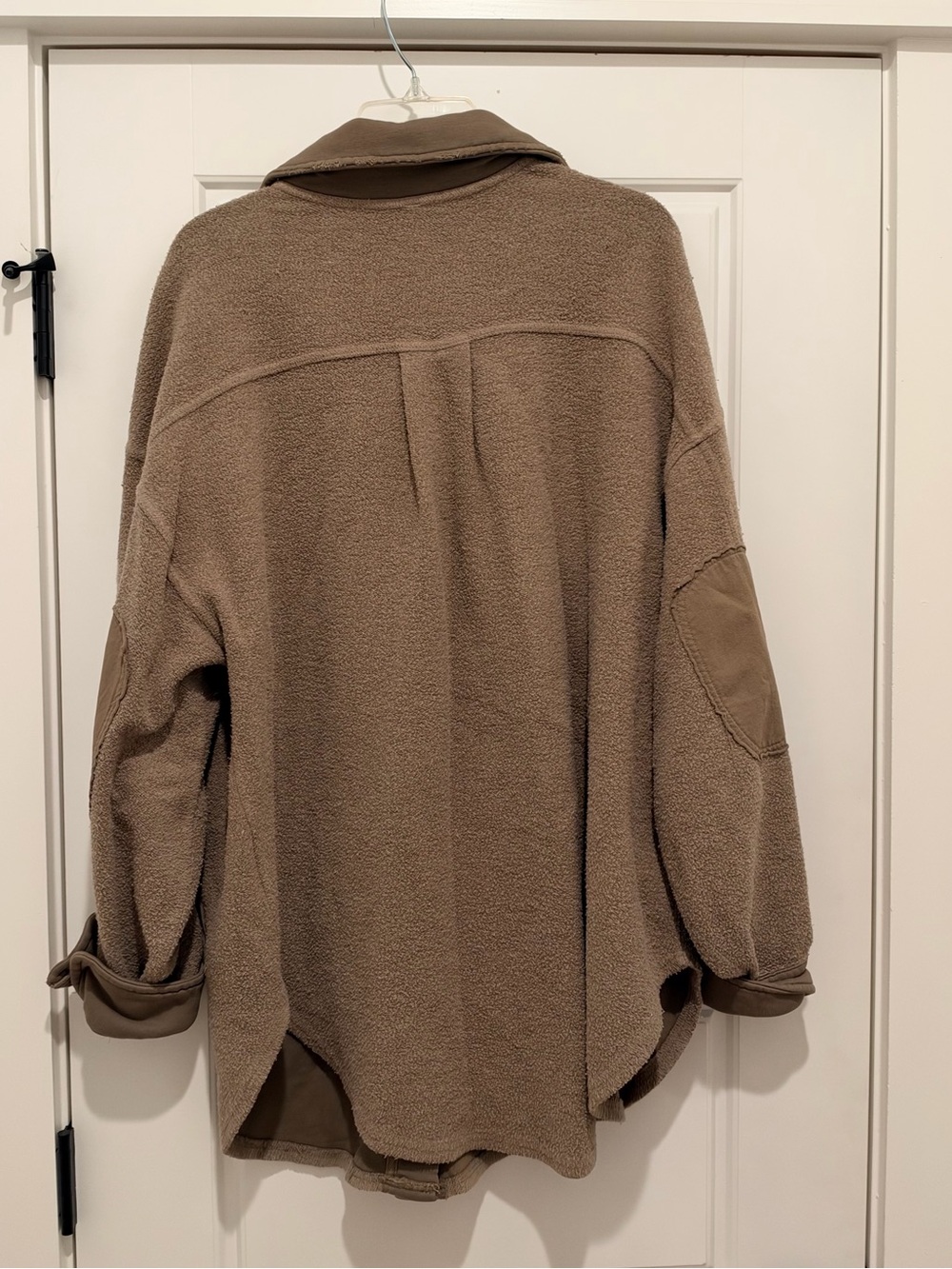 Free People Ruby Oversized Collared Olive Green Sherpa Shacket - Picture 5 of 5